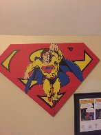 Superman Shield Reverse Colors Canvas Painting 1995 36x50 Limited Edition Print by Steve Kaufman - 1 Superman Shield Reverse Colors Canvas Painting 1995 36x50 Limited Edition Print by Steve Kaufman - 1