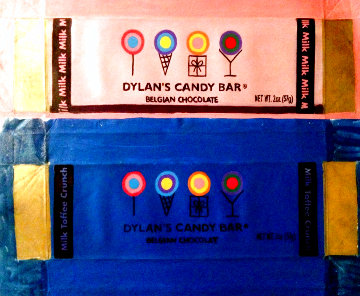 Dylan Candy Bar, Set of 2, Pink And Blue Unique 2007 20x7 Original Painting - Steve Kaufman Dylan Candy Bar, Set of 2, Pink And Blue Unique 2007 20x7 Original Painting - Steve Kaufman
