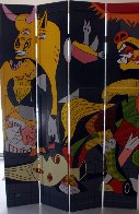 Icons And Picasso Guernica Mural 2000 83x60 Huge Original Painting by Steve Kaufman - 1 Icons And Picasso Guernica Mural 2000 83x60 Huge Original Painting by Steve Kaufman - 1