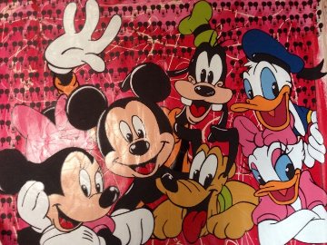 Disney Gang Red Jackson Pollock Unique 2000 37x47 Original Painting - Steve Kaufman Disney Gang Red Jackson Pollock Unique 2000 37x47 Original Painting - Steve Kaufman