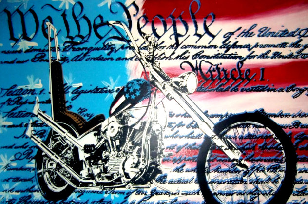 Freedom to Ride Embellished #1 in Edition  Huge Limited Edition Print by Steve Kaufman