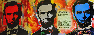 Abe Lincoln 2000 Unique 15x12 Original Painting - Steve Kaufman Abe Lincoln 2000 Unique 15x12 Original Painting - Steve Kaufman