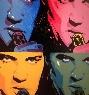 Elvis Quad Unique 1995 40x40 Original Painting - Steve Kaufman Elvis Quad Unique 1995 40x40 Original Painting - Steve Kaufman