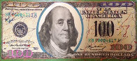 New $100 Bill Unique 2007 20x46 Original Painting by Steve Kaufman - 0