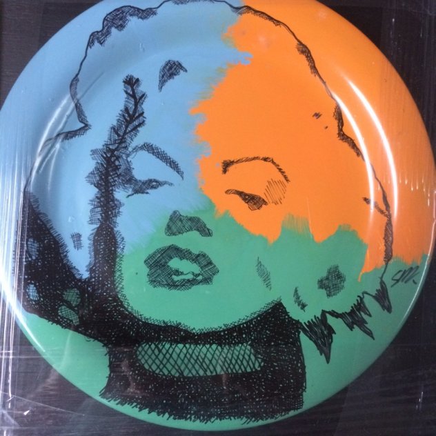 Marilyn Monroe Ceramic Plate Unique Original Painting by Steve Kaufman