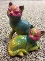 Cats Acrylic Sculpture Unique Sculpture by Steve Kaufman - 0 Cats Acrylic Sculpture Unique Sculpture by Steve Kaufman - 0