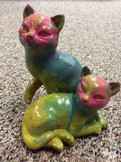 Cats Acrylic Sculpture Sculpture - Steve Kaufman Cats Acrylic Sculpture Sculpture - Steve Kaufman