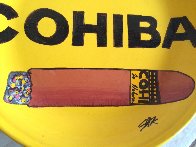 Cohiba Cigars Ceramic Plate Unique Original Painting by Steve Kaufman - 3 Cohiba Cigars Ceramic Plate Unique Original Painting by Steve Kaufman - 3