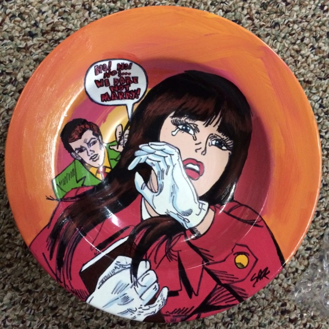 Lichtenstein Crying Girl Ceramic Bowl Other by Steve Kaufman