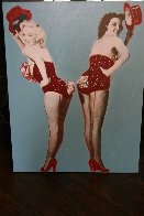 Marilyn Monroe/Jane Russell: Gentlemen Prefer Blondes Unique 45x35 Original Painting by Steve Kaufman - 1