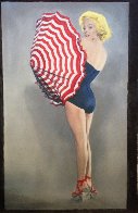 Marilyn With Umbrella 2009 56x34 Huge Limited Edition Print by Steve Kaufman - 1