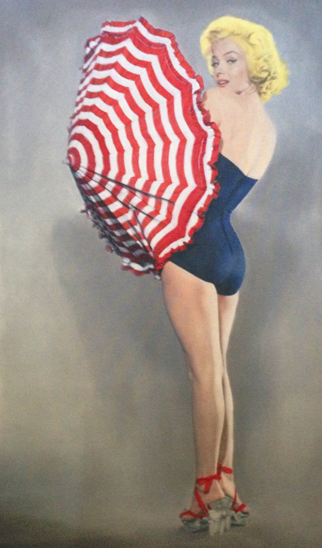 Marilyn With Umbrella 2009 56x34 Huge Limited Edition Print by Steve Kaufman Marilyn With Umbrella 2009 56x34 Huge Limited Edition Print by Steve Kaufman