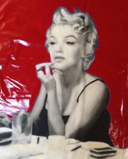 Marilyn Putting on Makeup 2007 46x46 Original Painting - Steve Kaufman Marilyn Putting on Makeup 2007 46x46 Original Painting - Steve Kaufman