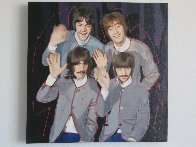 Beatles in Grey Jackets Unique 2002 19x19 Original Painting by Steve Kaufman - 1 Beatles in Grey Jackets Unique 2002 19x19 Original Painting by Steve Kaufman - 1