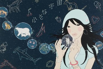 Small Universe 2007 23x34 Original Painting - Yumiko Kayuawa Small Universe 2007 23x34 Original Painting - Yumiko Kayuawa