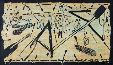 Untitled Woodcut 2008 42x78 Super Huge Limited Edition Print - Kcho Untitled Woodcut 2008 42x78 Super Huge Limited Edition Print - Kcho