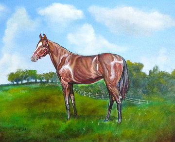 Untitled Horse Portrait 1970 33x38 Original Painting - Ken Keeley Untitled Horse Portrait 1970 33x38 Original Painting - Ken Keeley