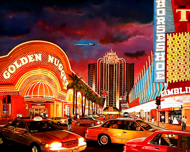 アンタイトルド・シティスケイプ (The Untitled Cityscape) Untitled Las Vegas Cityscape 1995 48x60 by Ken Keeley - For Sale