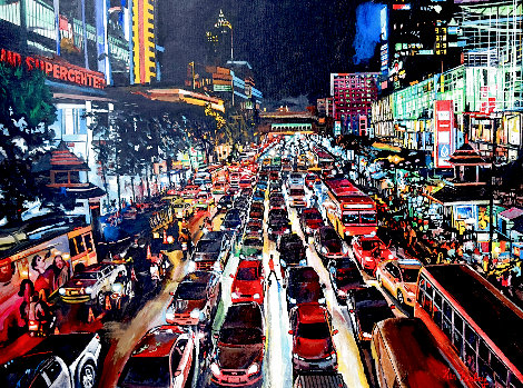 Mass Congestion 30x40 - Huge - Manhattan, New York - NYC 2017-2020 Original Painting - Ken Keeley