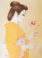Flower Princess Unique 1981 36x29 - Signed Twice Works on Paper (not prints) by Margaret D. H. Keane - 1