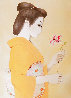 Flower Princess Unique 1981 36x29 (Big Eyes)  - Signed Twice Works on Paper (not prints) by Margaret D. H. Keane - 3