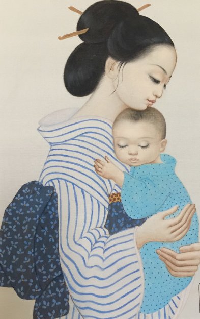 First Born 1981 23x19 Original Painting - Margaret D. H. Keane