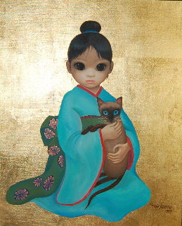 Little Girl Iconic Waif 27x34 Big Eyes By Margaret D H Keane