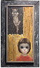 Untitled Girl With Cat 1962 38x20 (Big Eyes) Original Painting by Margaret D. H. Keane - 1