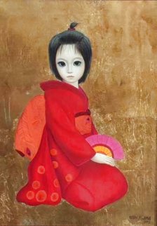 Geisha Miss 1972 25.5x20 Original Painting - Margaret D. H. Keane