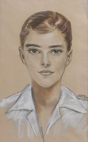Portrait of Young Man 1956 - 20x27 Drawing - Margaret D. H. Keane