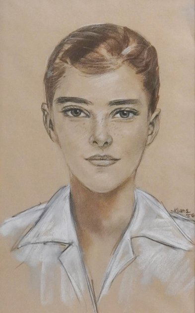 Portrait of Young Man 1956 - 20x27 Drawing by Margaret D. H. Keane