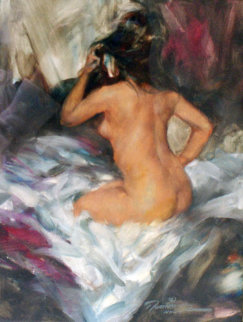 Untitled Nude Painting 11x9 Original Painting - Ramon Kelley