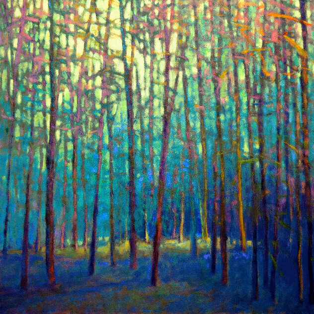 In the Forest Surround  2024 - 40x40 - Huge - Canvas Limited Edition Print by Ken Elliott