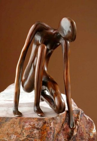 Testing the Water 3 Bronze Sculpture 2000 8 in Sculpture - John Kennedy