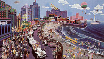 Boardwalk of Atlantic City 1986 Limited Edition Print - Melanie Taylor Kent Boardwalk of Atlantic City 1986 Limited Edition Print - Melanie Taylor Kent