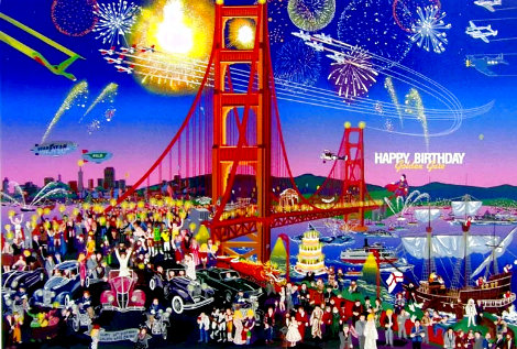 Golden Gate Bridge 1987 w/ Remarque - Huge - San Francisco, California Limited Edition Print - Melanie Taylor Kent