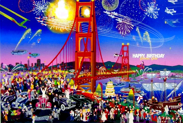 Golden Gate Bridge 1987 w/ Remarque - Huge - San Francisco, California Limited Edition Print by Melanie Taylor Kent