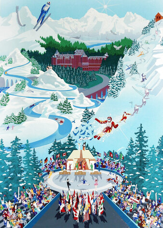Let the Winter Games Begin 1988 w/ Remarque - Huge - Canada Limited Edition Print - Melanie Taylor Kent