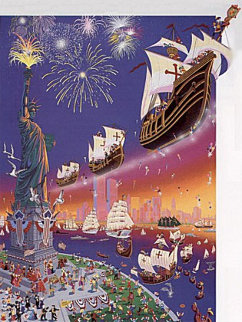 Christopher Columbus 500th Anniversary 1992 Limited Edition Print - Melanie Taylor Kent Christopher Columbus 500th Anniversary 1992 Limited Edition Print - Melanie Taylor Kent