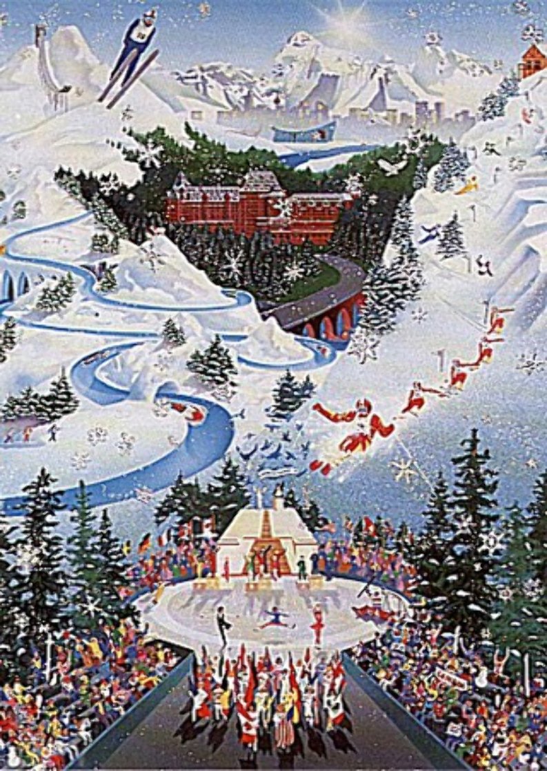 Let the Winter Games Begin 1988 Limited Edition Print by Melanie Taylor Kent Let the Winter Games Begin 1988 Limited Edition Print by Melanie Taylor Kent