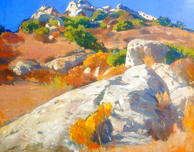 Topanga Rocks, Laguna Canyon 2005 46x56 Huge - California Original Painting by Mark Kerckhoff