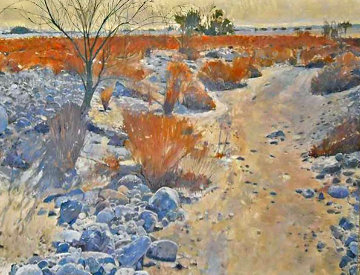 Sheep Canyon (California) 1980 60x48 Desert Mural Size Original Painting - Mark Kerckhoff