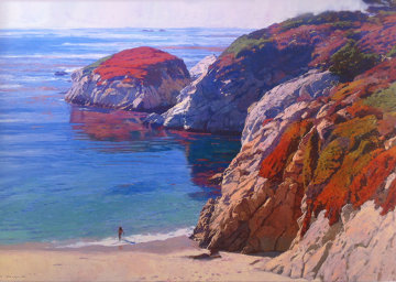 Bather At China Cove - Point Lobos, San Diego 38x48 Super Huge Original Painting - Mark Kerckhoff Bather At China Cove - Point Lobos, San Diego 38x48 Super Huge Original Painting - Mark Kerckhoff