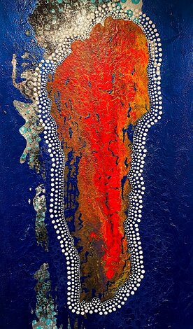 Outside Space and Time 2022 60x30 Mixed Media on Canvas - Huge 30x60 Original Painting - Ed Kerns