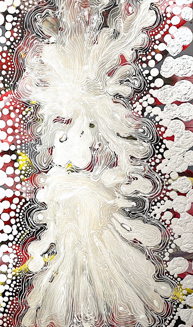 Octopus Meditation; Internal View Cell Flow Gives Memory 2020 60x36 HS - Huge Original Painting by Ed Kerns Octopus Meditation; Internal View Cell Flow Gives Memory 2020 60x36 HS - Huge Original Painting by Ed Kerns
