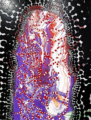 Who Looks Outside, Dreams; Who Looks Inside, Awakes 2022 41x31 Mixed Media on Canvas - Huge Original Painting - Ed Kerns