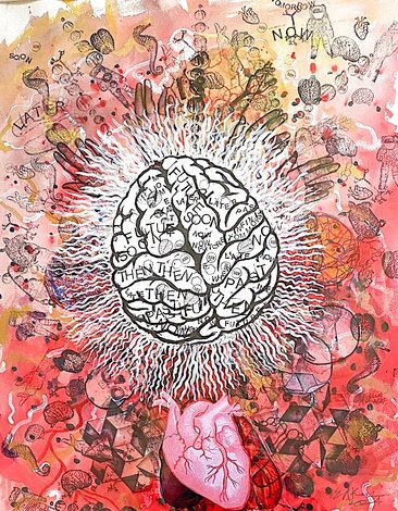 Inhabiting Time 2024 31x25 Mixed Media o Original Painting - Ed Kerns