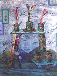 Walking Around 1991 32x26 Original Painting - Alex Khomsky