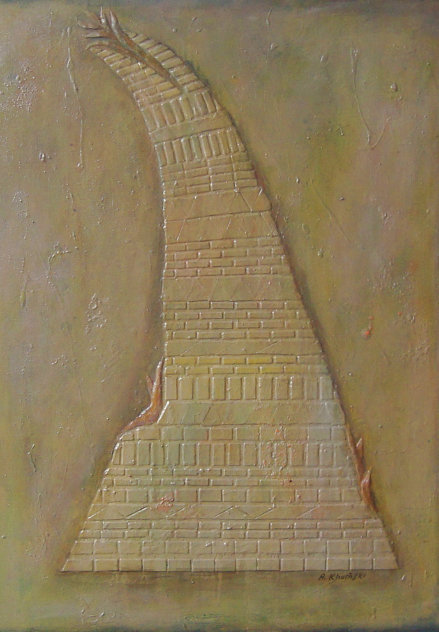 Leaning Tower 2004 38x26 Original Painting by Alex Khomsky