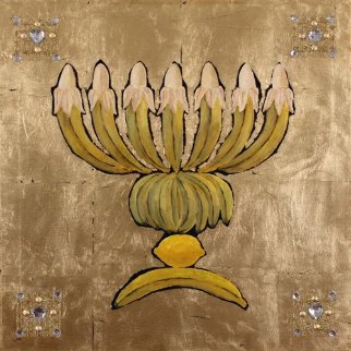 Menorah 2012 24x24 Original Painting - Alex Khomsky Menorah 2012 24x24 Original Painting - Alex Khomsky